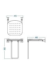 Duxxa Engelli Duş Oturağı Plastik, Paslanmaz Çelik 304 kalite