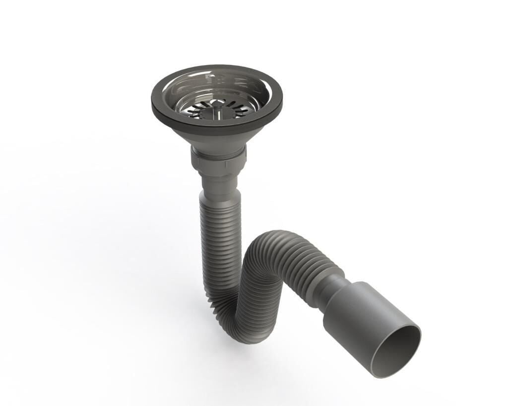 Çöpmak Körüklü Gri Mutfak Evye Sifonu