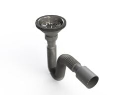 Çöpmak Körüklü Gri Mutfak Evye Sifonu