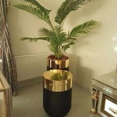 DEKORATİF BÜYÜK GOLD SAKSI, Darbuka Saksı 50 cm