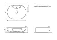 Seramiksan Alto Mat Beyaz Batarya Delikli Tezgah Üstü Çanak Lavabo