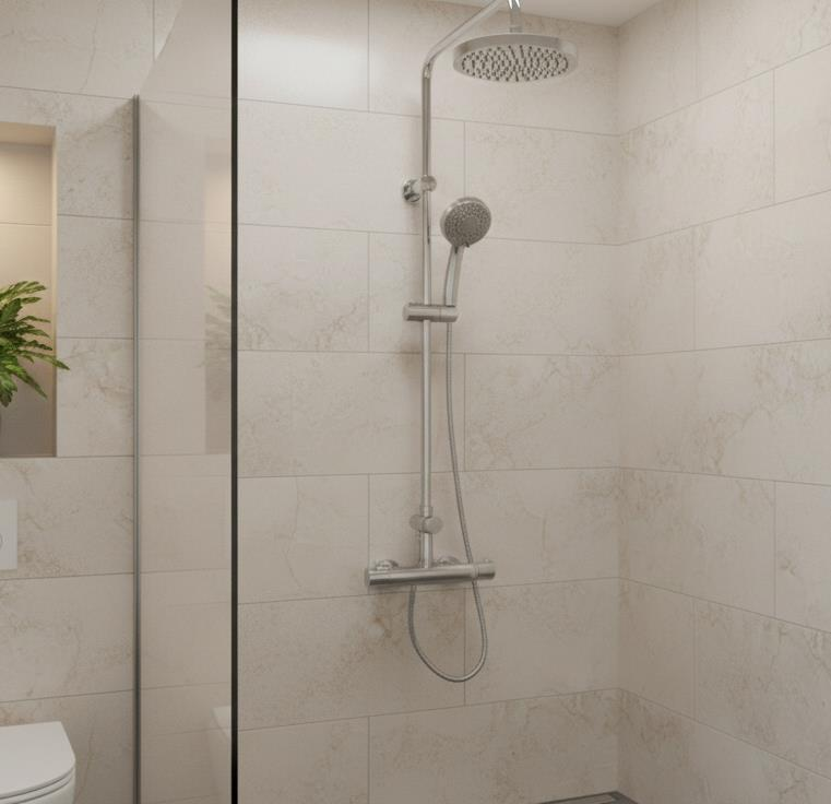 Aquaheat Termostatik Duş Bataryası a47055 Ve Duş Sistemi A45598 SET