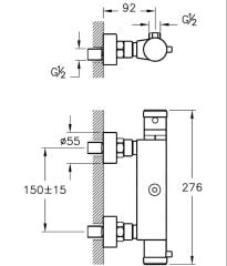 Aquaheat Termostatik Duş Bataryası a47055 Ve Duş Sistemi A45598 SET