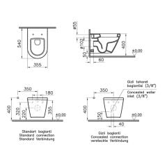 VitrA İntegra Rim-ex Kanalsız Asma Klozet + VitrA Slim Duroplast Klozet Kapağı 7062L003-0850