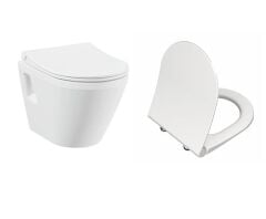 VitrA İntegra Rim-ex Kanalsız Asma Klozet + VitrA Slim Duroplast Klozet Kapağı 7062L003-0850