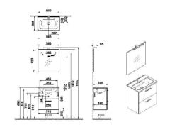 Vitra Mia 60 cm Antrasit Banyo Dolabı + Creavit 60 cm Ayna  SET