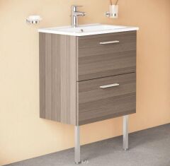Vitra Mia 60 cm Cordoba Çekmeceli Ayaklı Banyo Dolabı + Creavit 60 cm Ayna  SET