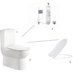 Letoon Rim-Off Kanalsız Duvara Dayalı Klozet Seti