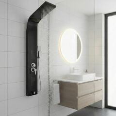 Piero Kuğu Siyah Duş Paneli, Dikey Duş Sistemi