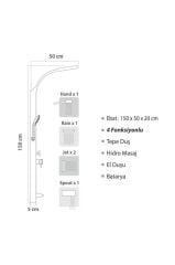 Piero Kuğu Gold Duş Paneli, Dikey Duş Sistemi