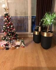 DEKORATİF ESKİTME BÜYÜK SAKSI , Darbuka Saksı ,50cm