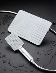 Artema Flow Square Krom Banyo Bataryası + Doppo Long Krom Tepe Duş Seti