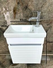 Beta Plus Beyaz Banyo Dolabı Alt Modül 45 cm