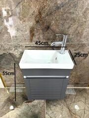 Beta Plus Antrasit Banyo Dolabı Alt Modül 45 cm