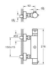 Artema Aquaheat Termostatik Duş Bataryası, Banyo Bataryası A47055EXPS