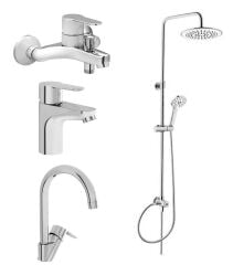 Artema 3c Duş Kolonu A45786 + Win S Banyo+Lavabo+Eviye Batarya Seti