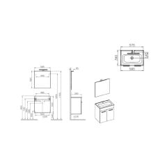 VitrA Mia 60cm Altın Meşe Banyo Dolabı 67092