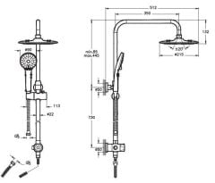 Artema Flow Round Banyo Bataryası + Artema 3c Duş Seti A45786
