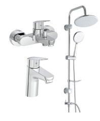 Artema Flow Round Banyo Bataryası + Lavabo Bataryası + Duxxa Bolero Duş Sistemi Set