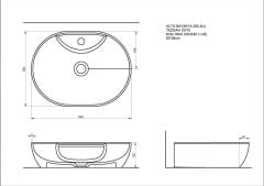Seramiksan Alto Beyaz Batarya Delikli Tezgah Üstü Lavabo
