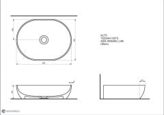 Seramiksan Alto Beyaz Tezgah Üstü Lavabo