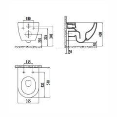 Creavit Free Rim-Off Asma Klozet + Creavit Yavaş Kapanan Kapak