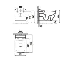 Creavit Trend Kare Asma Klozet + Nkp Duroplast Yavaş Kapanır Kapak