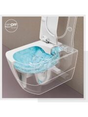 Creavit Elegant Rim-off Asma Klozet + Yavaş Kapanır Kapak + VitrA Gömme Rezervuar Set