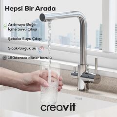 Creavit Su Arıtma Çıkışlı Mutfak Armatürü, Eviye Bataryası
