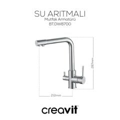 Creavit Su Arıtma Çıkışlı Mutfak Armatürü, Eviye Bataryası