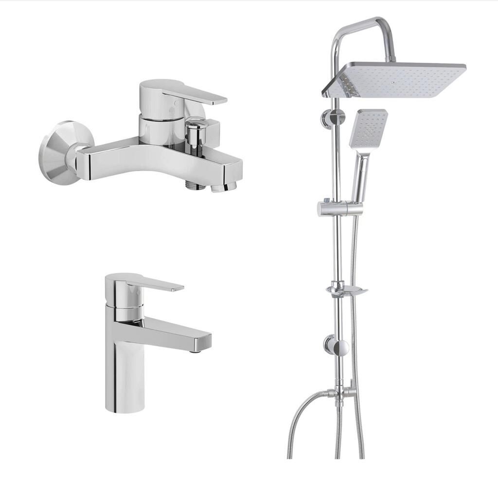 Artema Nora S Banyo Bataryası + Lavabo Bataryası + Doppo Long Duş Seti