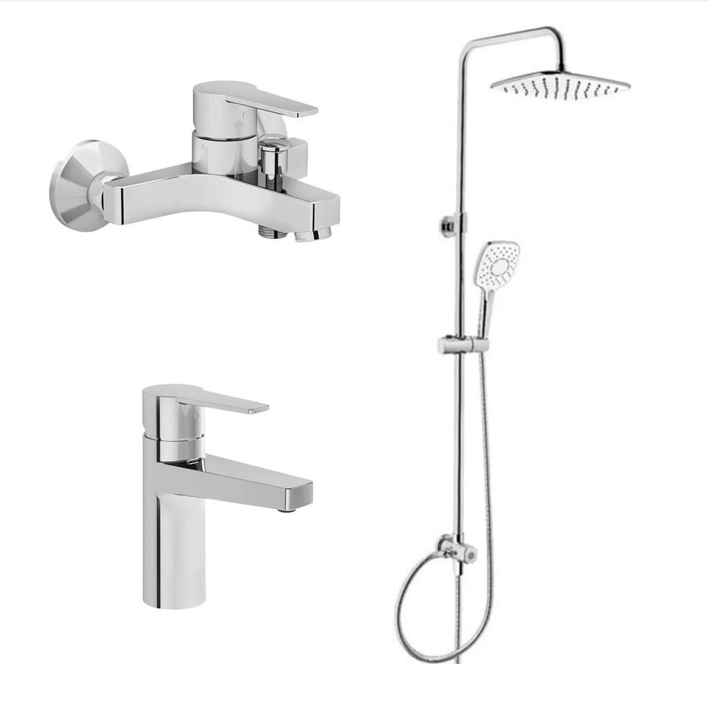 Artema Nora S Banyo Bataryası + Lavabo Bataryası + Artema 3S Duş Sistemi