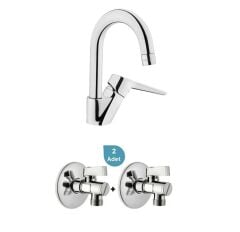Artema Solid S Kuğu Lavabo Bataryası + 2'li Ara Musluk Set