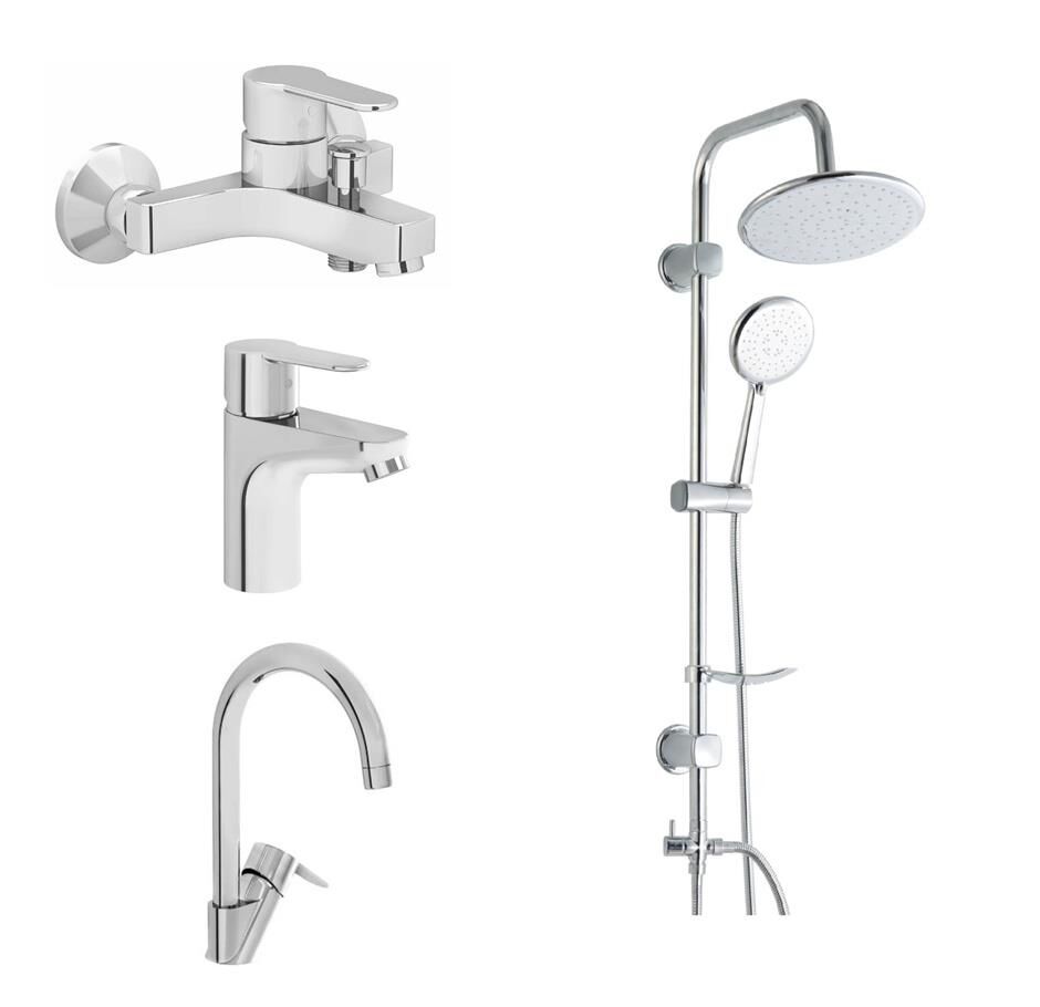 Artema Win S Banyo Bataryası + Lavabo Bataryası + Eviye Bataryası + Bolero Duş Seti