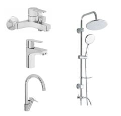 Artema Win S Banyo Bataryası + Lavabo Bataryası + Eviye Bataryası + Bolero Duş Seti