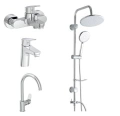 Artema Flow Round Banyo + Lavabo + Eviye Bataryası + Duxxa Bolero Duş Seti