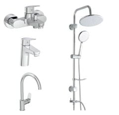 Artema Flow Round Banyo + Lavabo + Eviye Bataryası + Duxxa Bolero Duş Seti