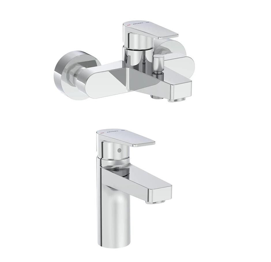 Artema Flow Square Banyo Bataryası + Lavabo Bataryası Set