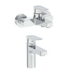 Artema Flow Square Banyo Bataryası + Lavabo Bataryası Set