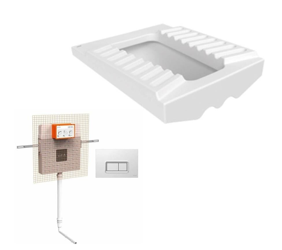 Creavit Çevre Yıkamalı Hela Taşı + VitrA Gömme Rezervuar Set