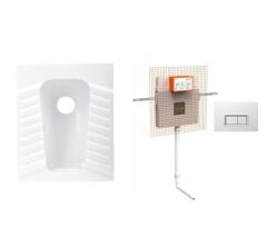 Creavit Çevre Yıkamalı Hela Taşı + VitrA Gömme Rezervuar Set