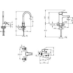 Artema Nora S Banyo + Lavabo + Eviye Bataryası SET