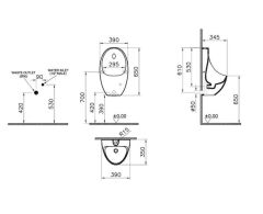 VitrA Arkitekt Fotoselli Rim-ex Arkadan Su Girişli Temassız Pisuvar