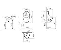 VitrA Arkitekt Fotoselli Rim-ex Arkadan Su Girişli Temassız Pisuvar