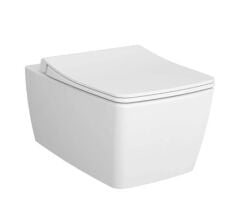 VitrA Metropole Rim-Ex Kanlasız Asma Klozet + Duroplast Slim Yavaş Kapanan Klozet Kapağı SET