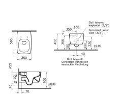 VitrA Metropole Rim-Ex Kanlasız Asma Klozet + Duroplast Yavaş Kapak + Gömme Rezervuar SET