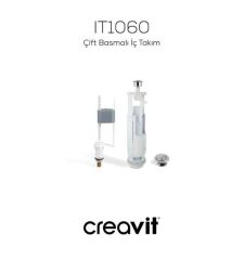 Creavit Mare Duvara Sıfır Kanalsız Klozet + Rezervuar + Duroplast Kapak + Çift Basmalı İç Takım SET
