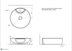 Seramiksan Sole Beyaz Batarya Delikli Tezgah Üstü Lavabo