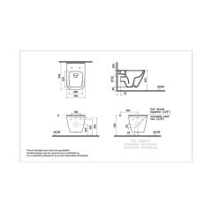 VitrA İntegra Square Kare Rim-Ex Asma Klozet + Slim Duroplast Yavaş Kapanan Klozet Kapağı SET