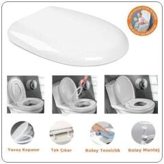 NKP YAVAŞ KAPANIR ÜNİVERSAL ÇOCUK+YETİŞKİN KLOZET KAPAĞI